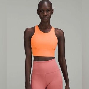 Lululemon Wonder Train Long Line Bra in Frappe Orange